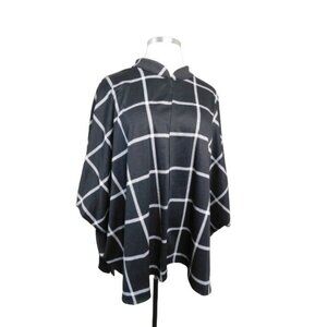 Slinky Brand Size 3X Black Gray Plus Size Plaid Kimono Style jacket Top